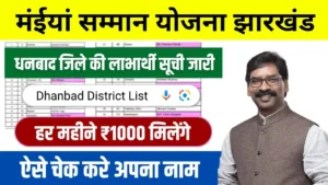 Maiya Samman Yojana Beneficiary List Dhanbad District