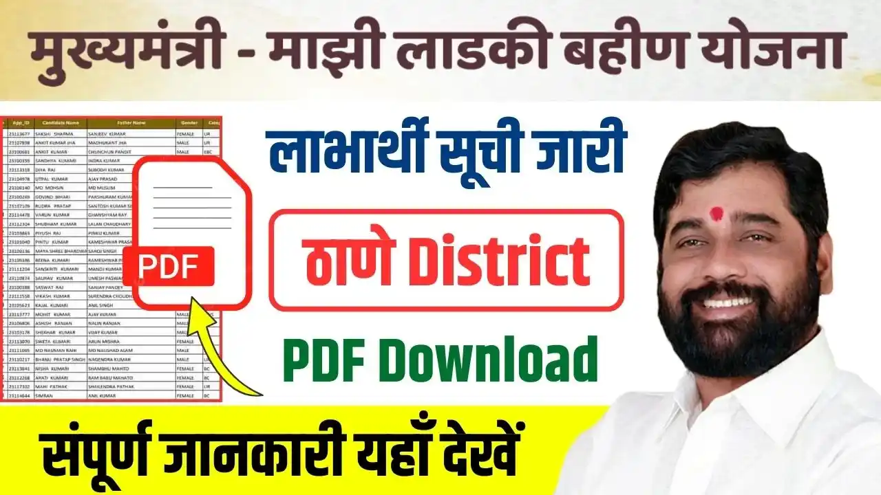 Majhi Ladki Bahin Yojana Beneficiary List Thane District PDF Download