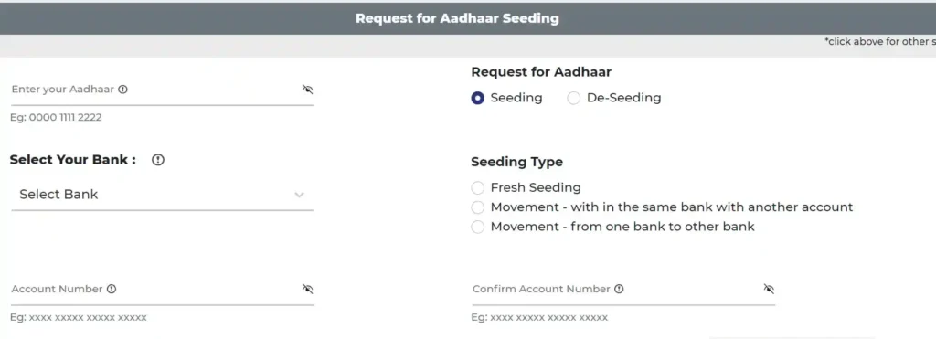 NPCI Aadhaar Seeding Online