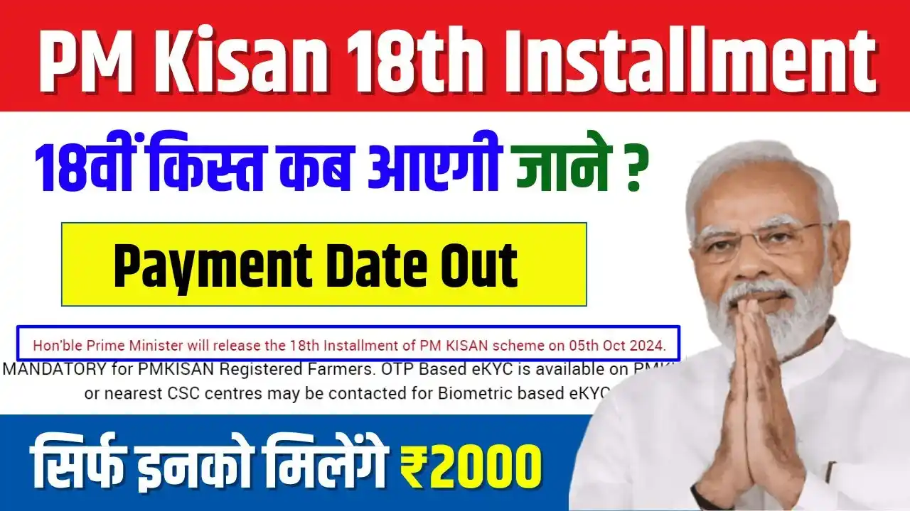 PM Kisan 18th Installment Payment Date Out