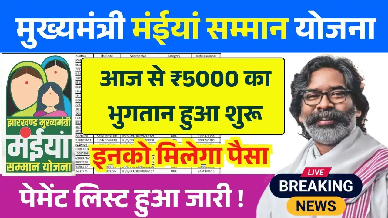 Maiya Samman Yojana Rs 5000 Payment List