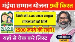 Maiya Samman Yojana 9th Kist Payment District List