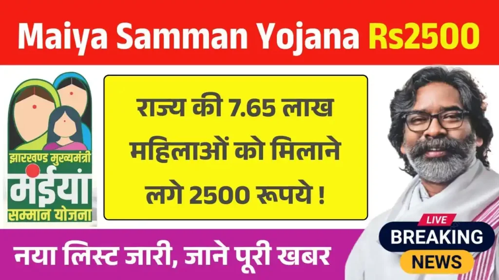 Maiya Samman Yojana Jharkhand Rs2500 Payment