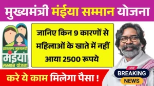 Maiya Samman Yojana Rs2500 Not Received 9 Reason